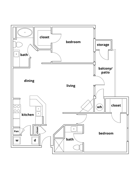 Azalea 2 bedroom 2 bathroom 1068 square feet at Lincoln at Wolfchase, Cordova, TN 38016 